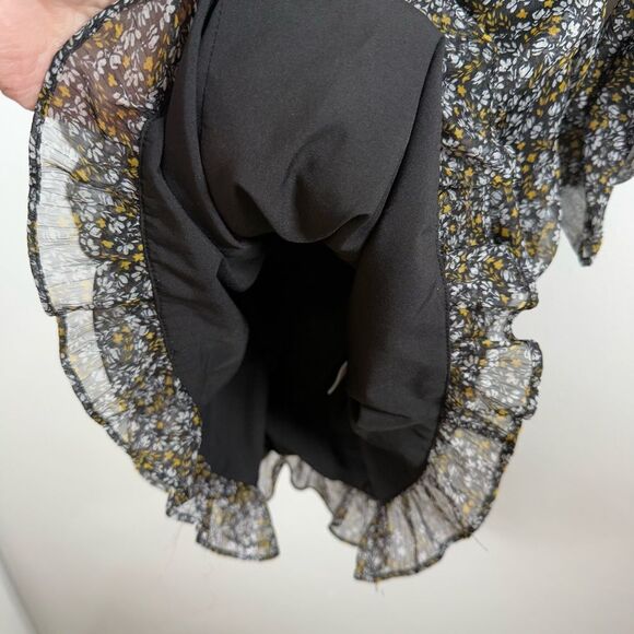 ASTR The Label Black Disty Floral Rouched Dress Size Small - Picture 13 of 14